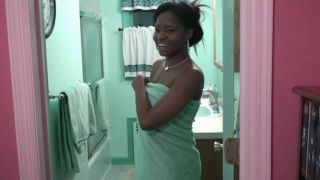 Ebony hottie Mercy in the shower Black!