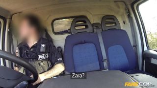 Hot ginger gets fucked in cops  van