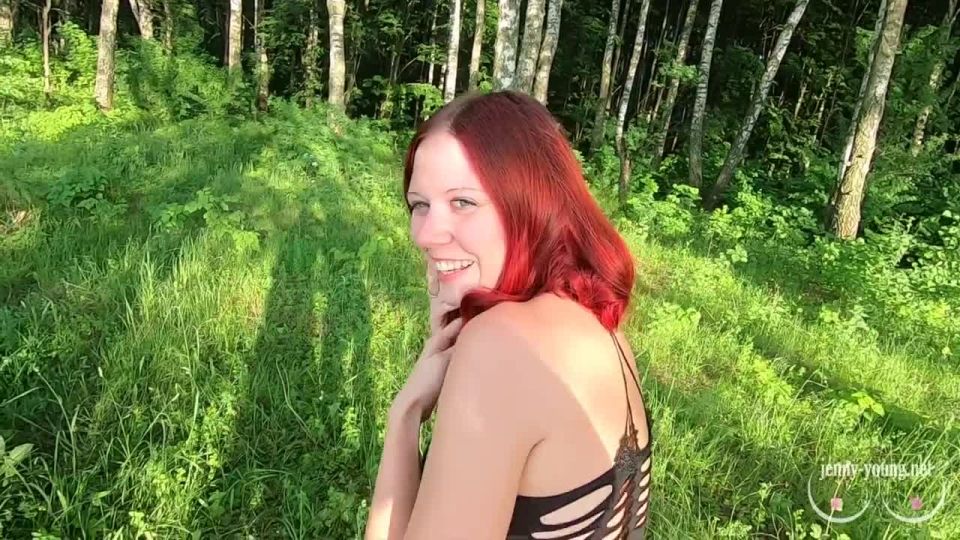 Redhead babe outdoor footjob Foot