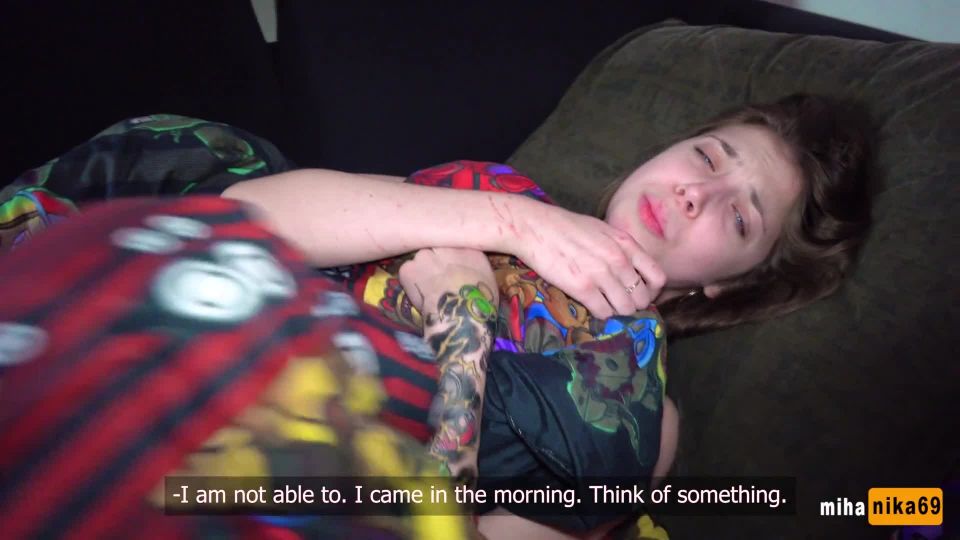 MihaNika69 - Family Therapy - Stepsister gets a powerful cum in the face in the morning  - hardcore - russian amateur nylon