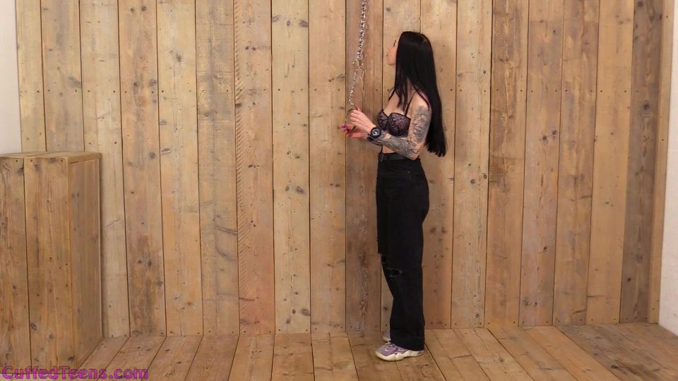 online clip 38 retro bdsm bdsm porn | Vivian Wood neck cuffed during stripping - Cuffed Teens | bondage