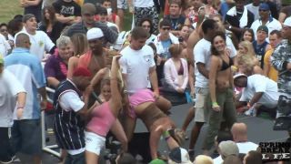 MTV Spring Break Beach Party Girls Dancing Slutty and Flashing Their Tits Public