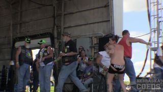 Sporty Young Girls Wet Tshirt Boob Contest at Abate 2014 Biker Rally Algona Iowa public Beth