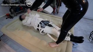 online adult video 49 big feet fetish Hinako Bondage Clinic – Taped Down to the Bed in a Latex Cat Suit and Canvas Straitjacket, bdsm on bdsm porn