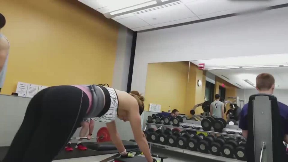 Latina frustrated because of a gym voyeur Voyeur