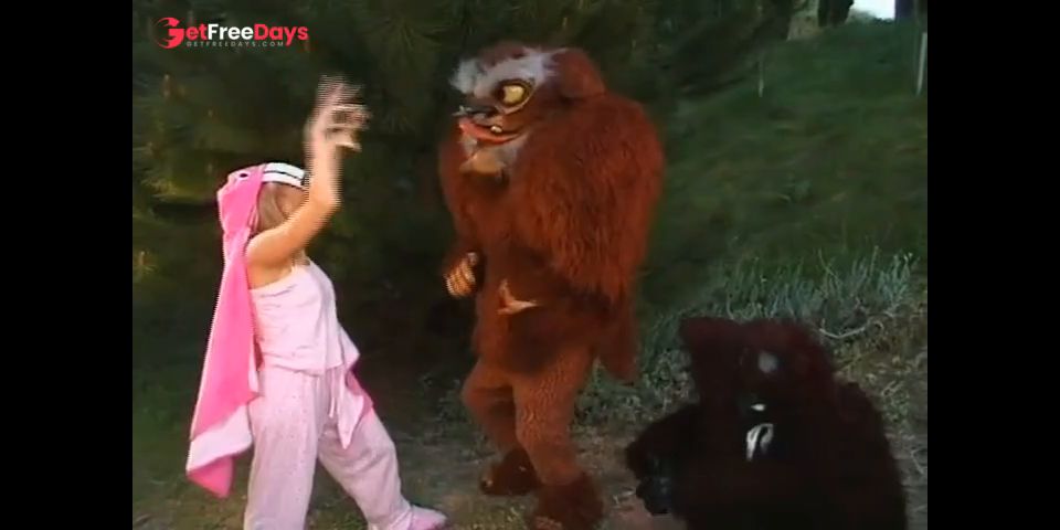 Blonde Lea de Mae fucked by two monsters in her eager pussy