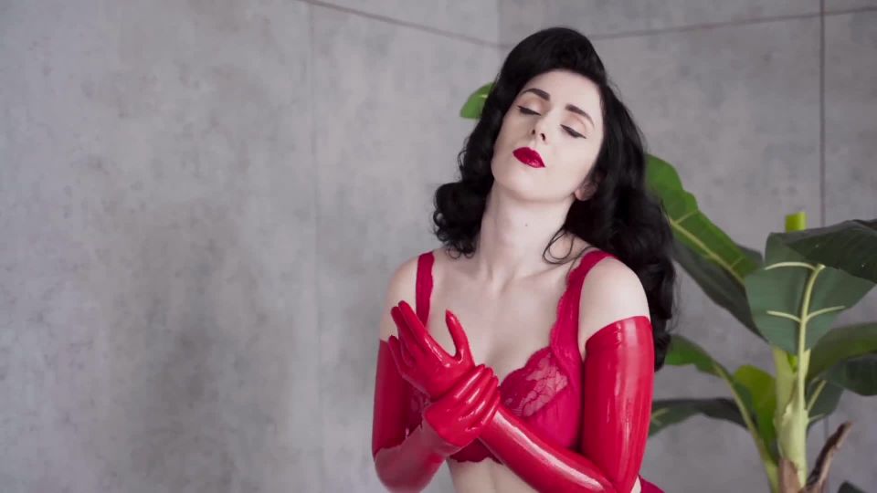 xxx clip 17 Miss Ellie Mouse – Red Latex and Red Lingerie, feet fetish slave on brunette girls porn 