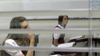 Kailee (Pack)Kailee & Monica Caned In The Classroom - realspankingsinstitute1