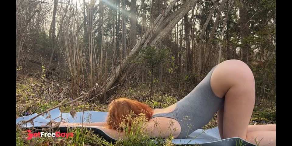 [GetFreeDays.com] Sweet and soft voice girl relaxing in the woods doing some yoga Porn Clip November 2022
