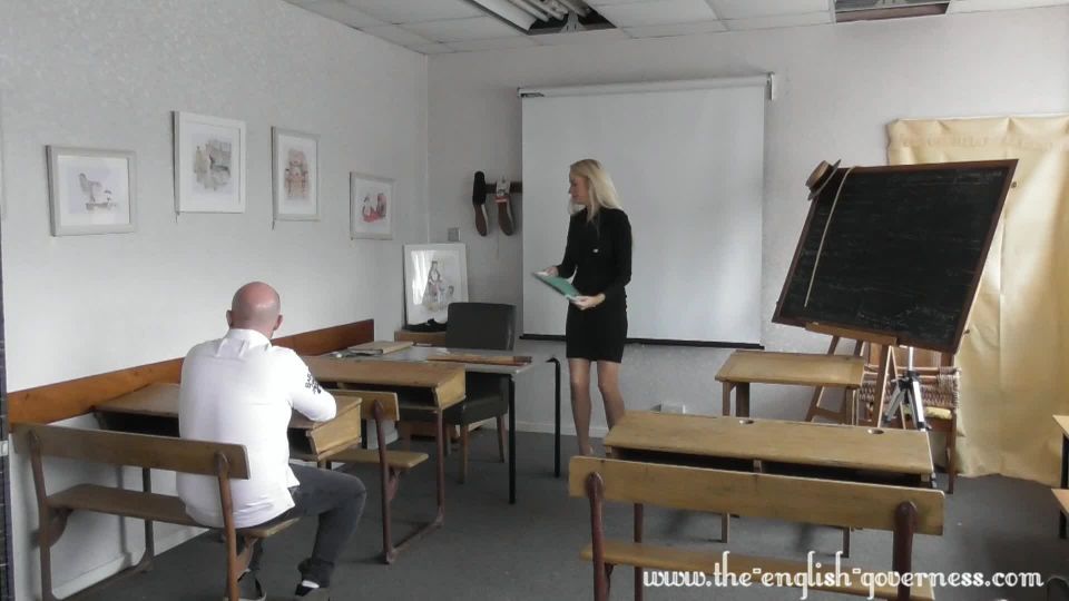 Governess Kenworthy in the school room with a strap | school | fetish porn adult diaper fetish