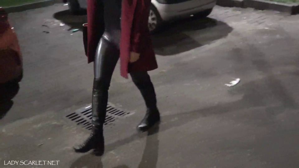 online clip 43 Lady Scarlet: Boot worship in the parking, femdom worship on feet porn 