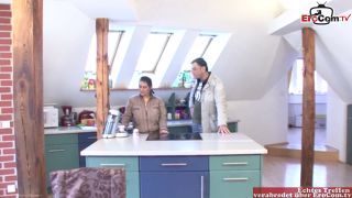 Mature German Housewife Fucks In Leather Boots In The Kitchen And Gets 