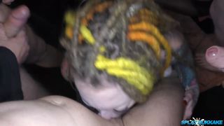 Amazing Xmas Party Bukkake With Four Lusty Sluts Sucking Cock And Takin.