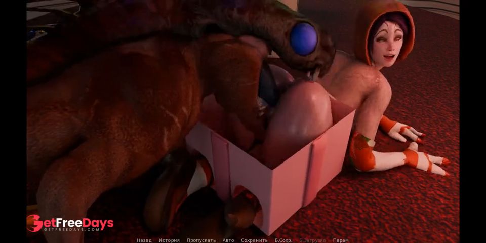 huge monster cocks stretch the pussy and ass of a cute girl who went into the forest at night