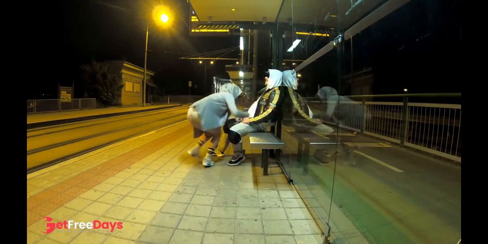 [GetFreeDays.com] Quick risky sex at public bus stop with squirt orgasm and cum in mouth with Dada Deville Sex Leak May 2023