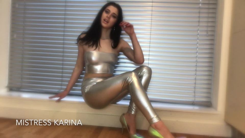 clip 26 Mistress Karina - Shiny Silver Seductress JOI | 720p | high heels porn femdom home