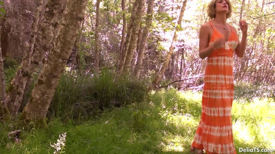 online adult clip 47 Delia DeLions - Orange Maxi in the Woods - 720p - masturbation porn 