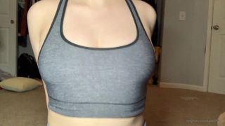 Kandicalico () - bouncy pregnancy boob show off in tight sports bra 13-04-2020