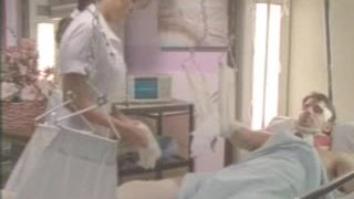 Movie title Kira Kener nurse strokes a huge cock with gloves