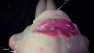 Female pov.Messy sloppy deepthroat,Cum in Mouth