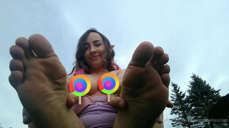 Princess Bella Soles - Topless elf feet outdoors video! - femdom - femdom porn femdom vibrator