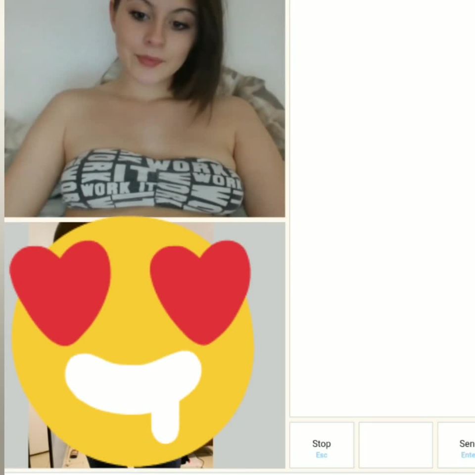 cute amateur girl playing with titts and pussy in videochat