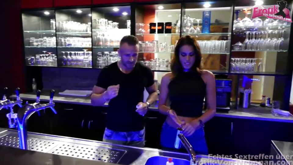 Beatiful Brunette Slut With Small Tits Fucks Boss In A Bar At Casting