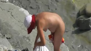 Blowjob and fuck by the water Nudism!