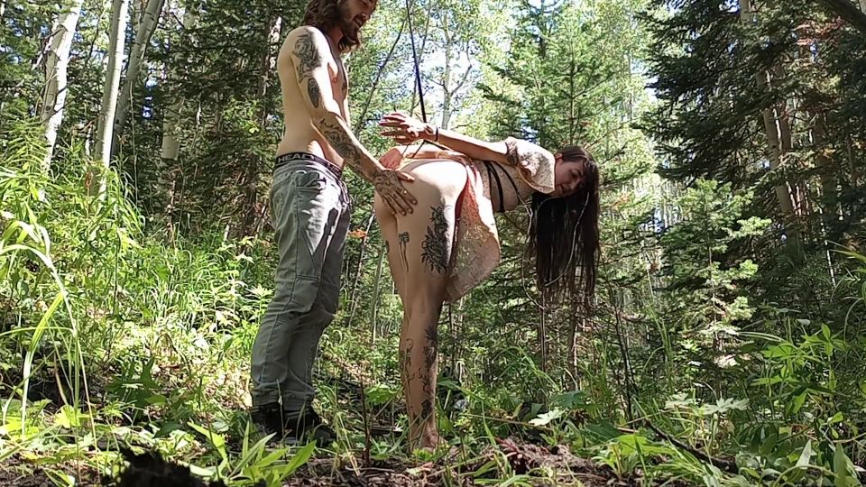 TIED UP AND FUCKED IN THE WOODS * Loud Screams