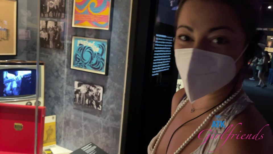 Lily Adams ATK Girlfriends with in Pink Floyd Exhibition BTS - Brunette