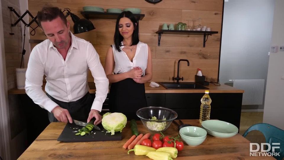 Kira Queen & Missy Luv  From Cooking Class to Pussy Eating