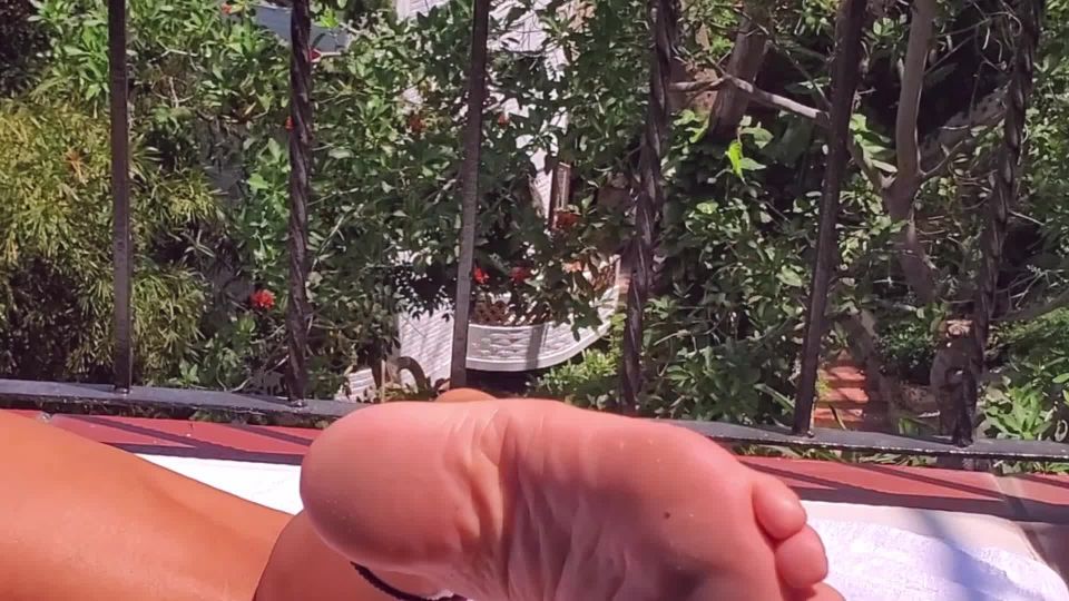 clip 27 TS Rianna James - Suntanning, Open Veranda 24 April 2021 [HD, 1080p], femdom footjob on solo female 