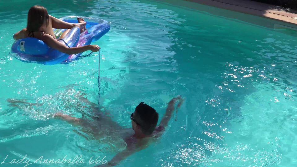 free video 36 femdom gagged LadyAnnabelle666 - Swimming Cbt With My Pool Boy - UltraHD 2160p, fetish on femdom porn