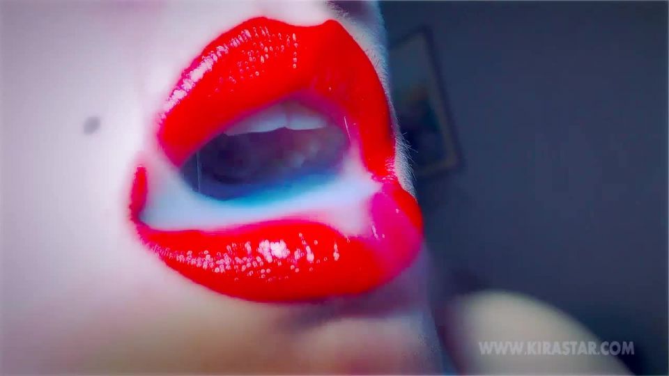 Miss Kira Star — Close up Red Lips Smoking - tease and denial - fetish porn bubblegum fetish