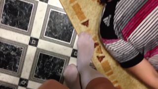 Slave kiss and lick feet schoolgirl femd knee socks foot