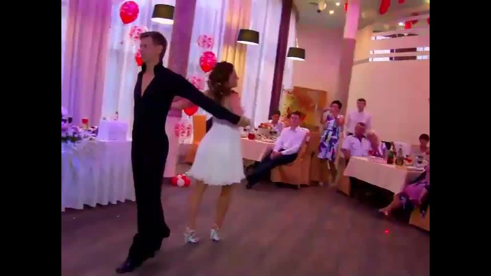 Acrobatic wedding dance reveals  panties