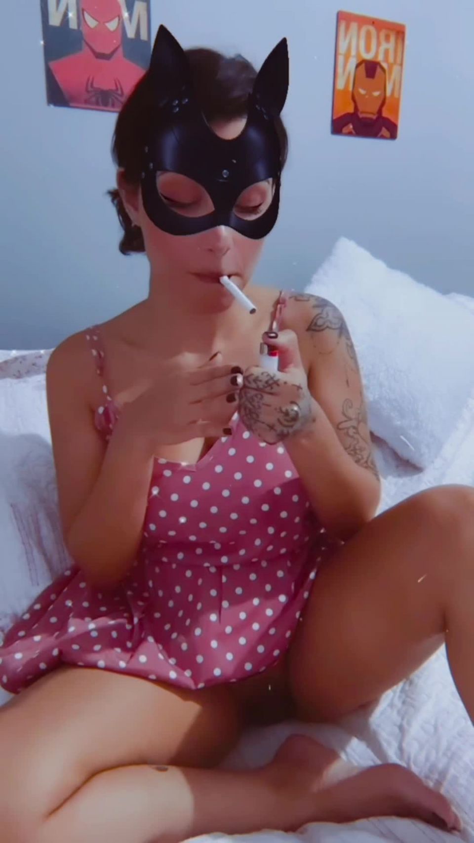 Cleo Baby - onlycleobaby () Onlycleobaby - in a polka dot dress smoking a cigarette for you smokingfetish nbsp 03-05-2022