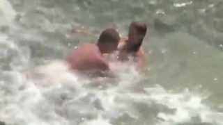 Wild fuck started in the water Nudism!