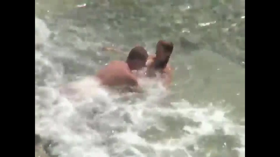 Wild fuck started in the water Nudism!