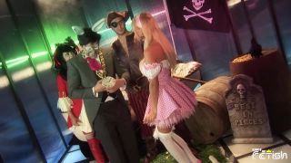 Three sexy ladies get anal and pussy fuck from two guys dressed as pirate and bunny GroupSex!