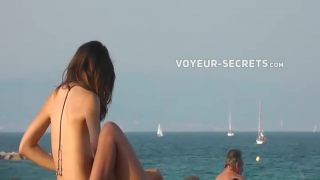 Voyeur notices lesbian girls on a  beach