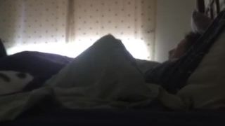 horny wife masturbating under cover. hidden cam