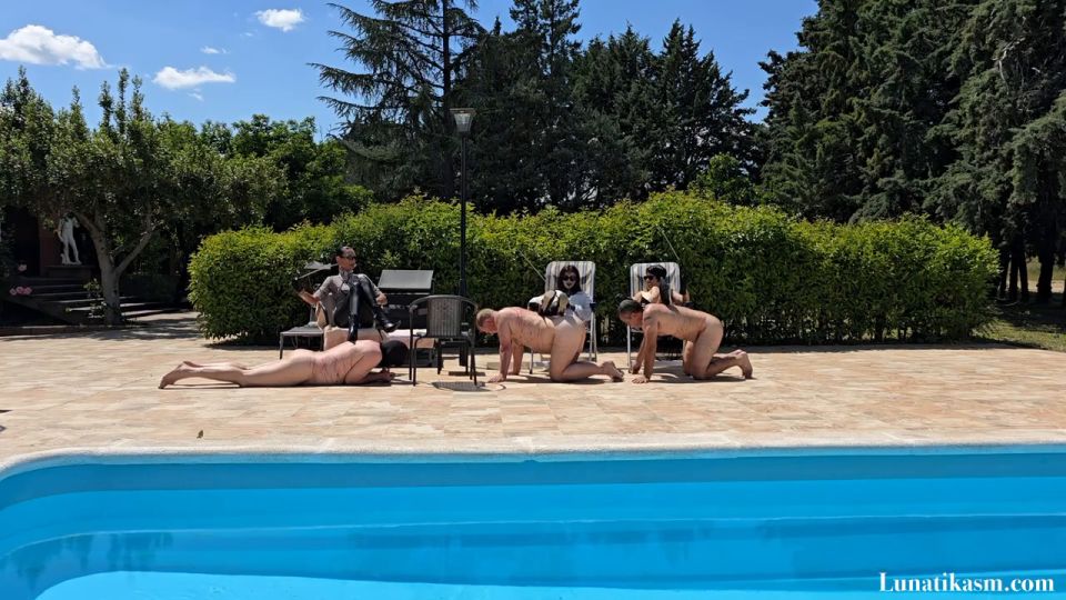 [K2S.CLUB] Mistress Lunatika - Multiple Caning At The Pool Full Clip - HD 720P