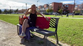 adult video 18 IviRoses – Horny Blindfolded Park Bench Masturbation, skin diamond femdom on public 