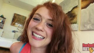 18 Year Old Freckled Redhead Teen Babe Alice Green First Footjob Ever