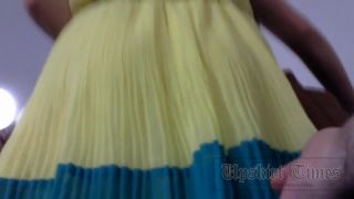 Upskirt-times.com- Ut_2320# Stunning blonde girlie in yellow sundress. The cameraman was holding her skirt...