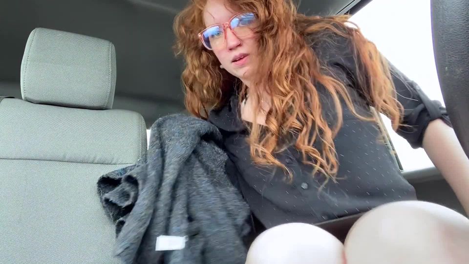 Redhead Milf Cums Big In Her Truck After Getting Laid Off