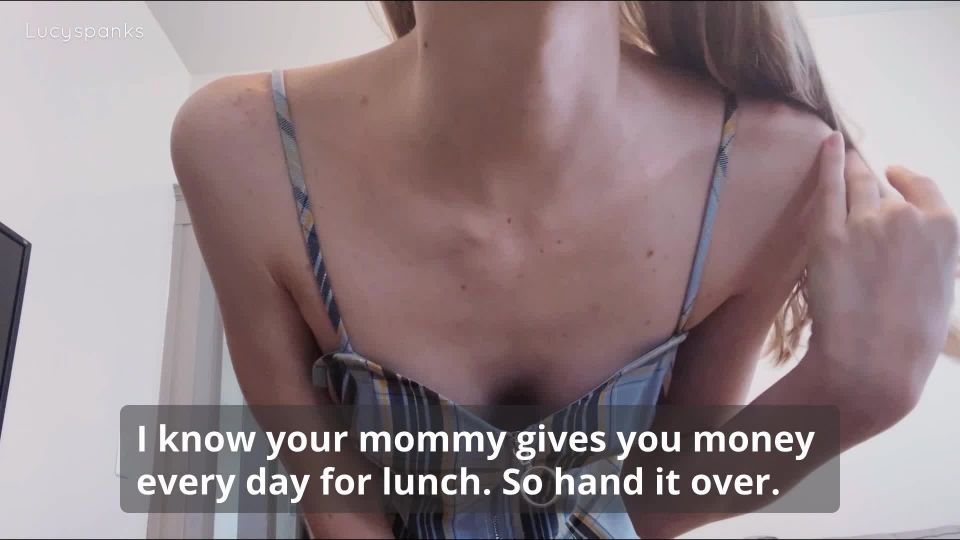 free video 28 Lucy Spanks - Femdom Bully Steals your Lunch Money - femdom - cumshot elegant femdom