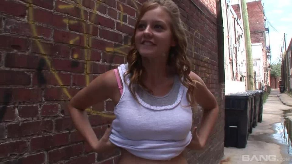 This Slutty Blonde Loves To Get Naked Outdoors, So She Strips In An Alley public Staci