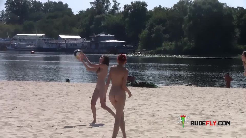 See this nudist youth lay out at the public  beach